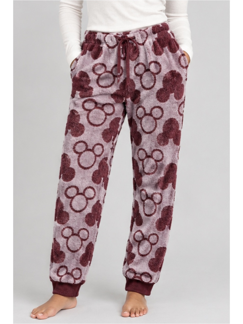 Disney Mickey Mouse Plush Fleece Joggers S